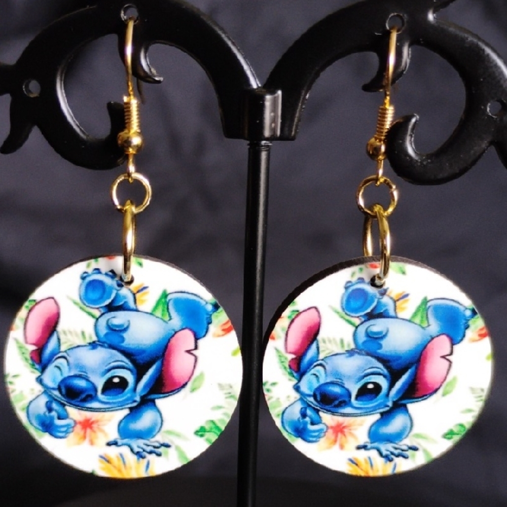 Hand Crafted Stitch Character Earrings